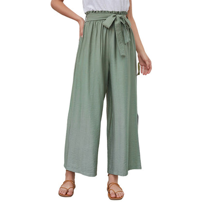 Popular Straight-Leg Pants Flab Hiding Loose Straight High Waist Elegant Wide Leg Pants Slim Youthful Girl Pants Tide