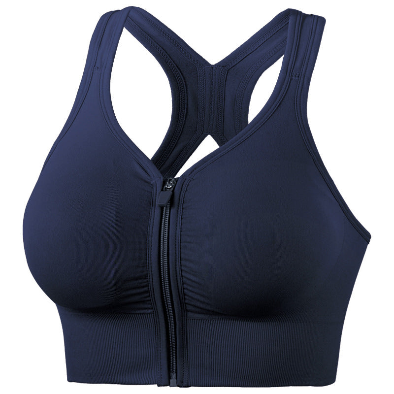 Front Zipper Sports Bra Beautiful Back Underwired Bra Shockproof Push up Sports Bra Workout Vest Bra for Women