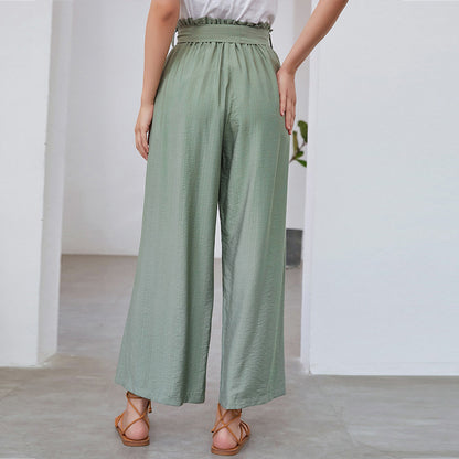 Popular Straight-Leg Pants Flab Hiding Loose Straight High Waist Elegant Wide Leg Pants Slim Youthful Girl Pants Tide