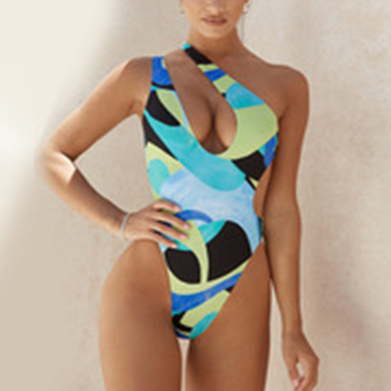 New  High Waist Backless Sexy Swimwear Conservative One-Piece  Swimwear Women  plus Size Bikini