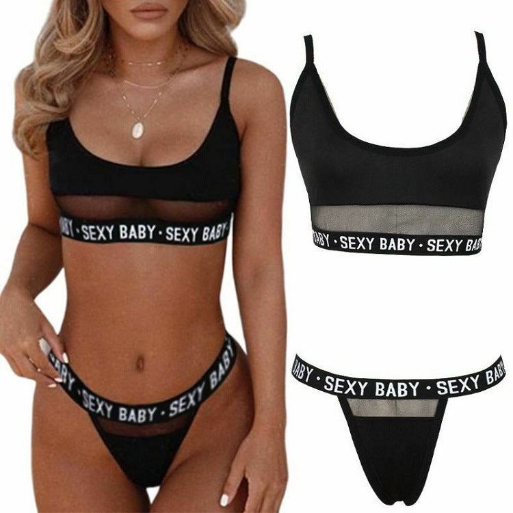 Sexy Lingerie  Ladies Bikini Beach Lace See-through Three-Point Sexy Swimsuit