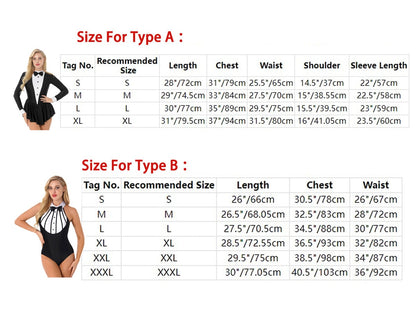 Women Long Sleeve Tuxedo Bow Tie Ballroom Modern Dance Ballet Latin Dance Dress Gymnastic Skirted Leotard Skating Dancewear