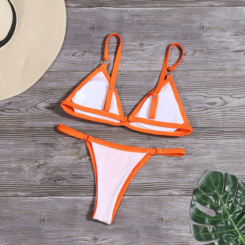 Bikini 2020 New Summer Solid Bikini Set Low Waist Swimwear Women Brazilian Bathing Suit Sexy Swimsuit Female Brazilian Biquini