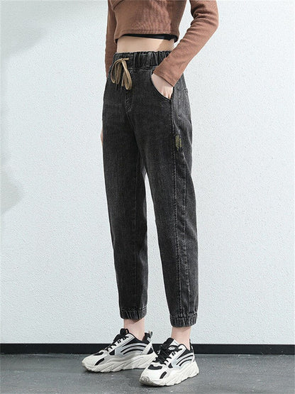 White Jeans for Women High Waist Harem Mom Jeans Spring 2022 New Black Women Jeans Streetwear Jeans Female harem pants