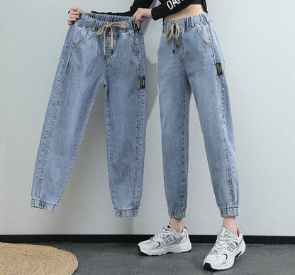 White Jeans for Women High Waist Harem Mom Jeans Spring 2022 New Black Women Jeans Streetwear Jeans Female harem pants