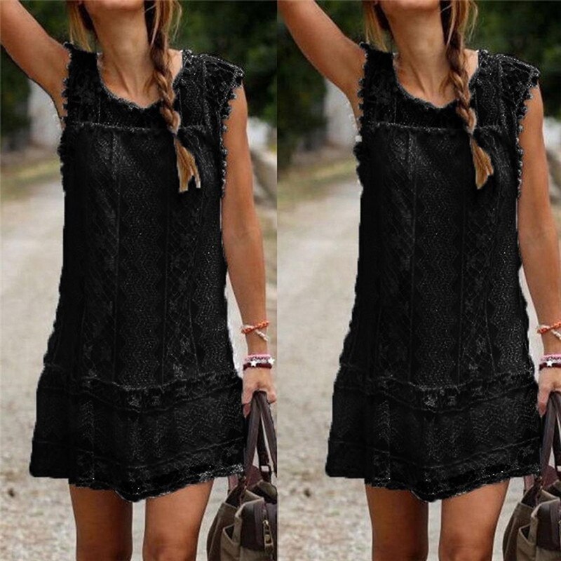 Womens Summer Dresses Summer Lace Mini Party Dresses Tank Female Sexy Club Vestidos Sleeveless Beach Sun Dress