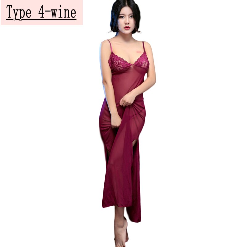 Night Dress Women&#39;s Pajamas Sleepwear Lace Sexy Nightgown See-though Lingerie Nightdress Sleepwear Nightwear Womens Clothing