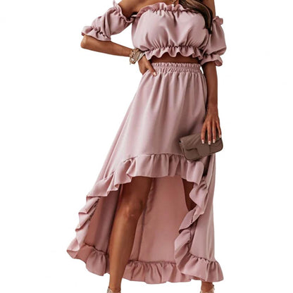 2 Pcs/Set Fabulous Women Skirt Set  Loose Elegant Summer Skirt Set  Two-piece Summer Skirt Set