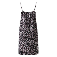 Elegant Leopard Print Dresses for Women Summer Backless paghetti Strap Mini Dress Sleeveless Boho Beach Sundress Lady Vestidos