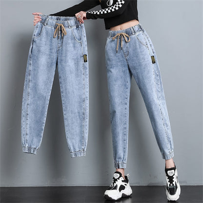 White Jeans for Women High Waist Harem Mom Jeans Spring 2022 New Black Women Jeans Streetwear Jeans Female harem pants