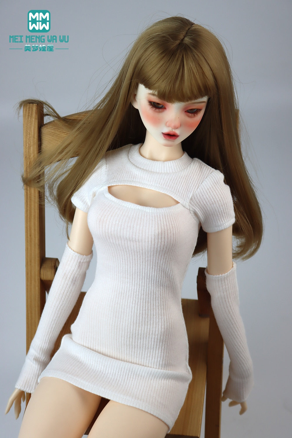 58-60cm 1/3 SD DDL big bust BJD clothes Toy spherical joint doll accessories  Fashion low cut Long T-shirt Dress