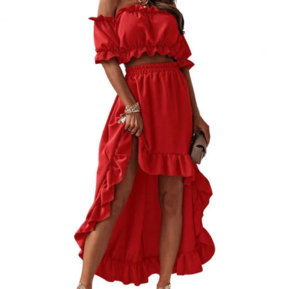 2 Pcs/Set Fabulous Women Skirt Set  Loose Elegant Summer Skirt Set  Two-piece Summer Skirt Set