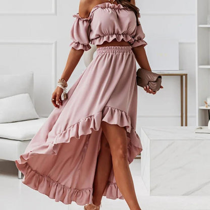 2 Pcs/Set Fabulous Women Skirt Set  Loose Elegant Summer Skirt Set  Two-piece Summer Skirt Set