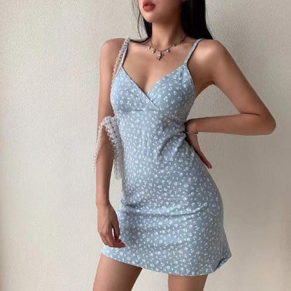 Sexy Print V-Neck Straps Backless Mini Dress Bandage Elegant Sleeveless Bodycon Dresses Evening Party Club Causal Beach Vestidos