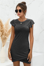 2022 summer new product hot sale ruffled short-sleeved cross dress