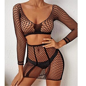 Party Dress Sexy Women Bodycon Dress Perspective Mesh Hollow Out Long Sleeves Sexy Party Queen Clubwear See Through Club Qq640