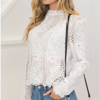 Lace Flower Elegant Blouse Shirts Women