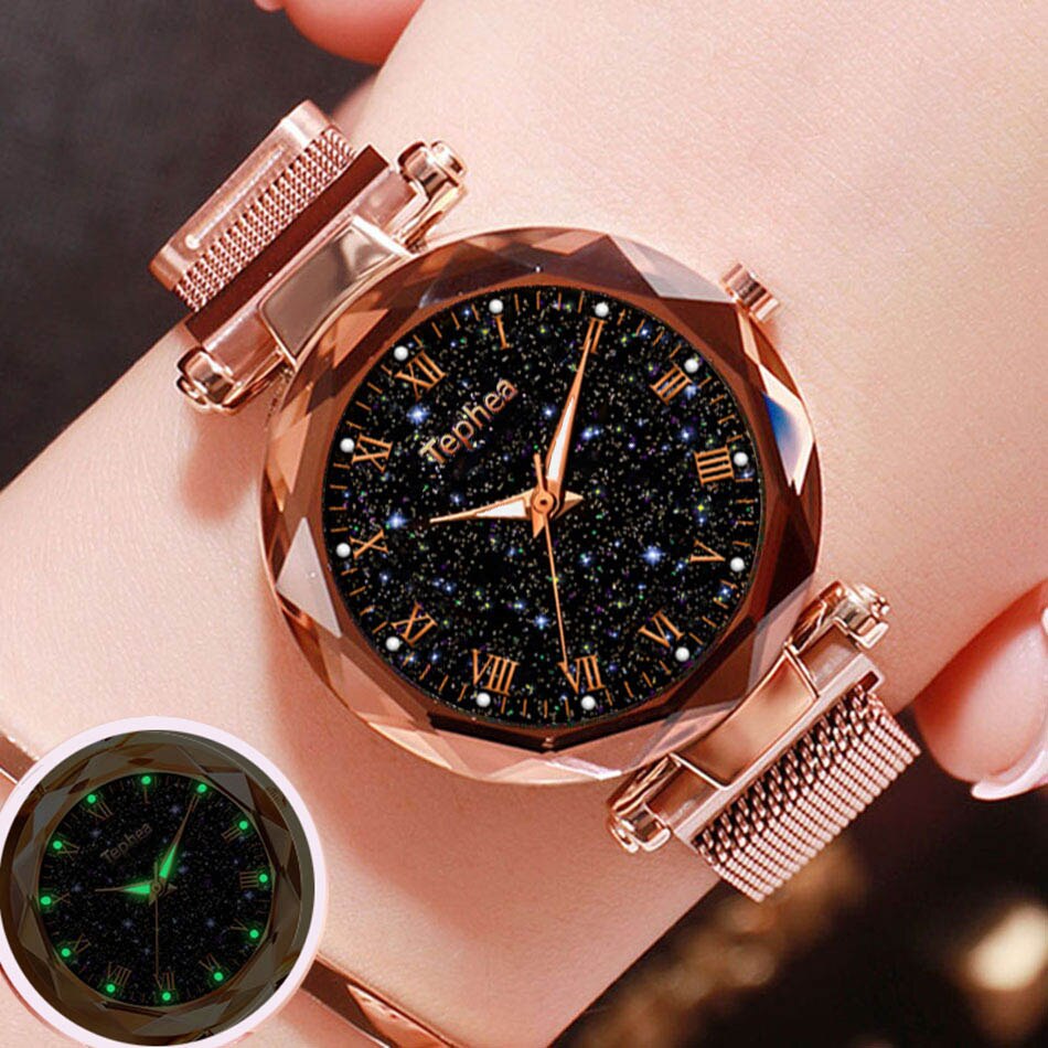 Starry Sky Magnetic  Luminous Wrist Watches Set With Bracelet Box