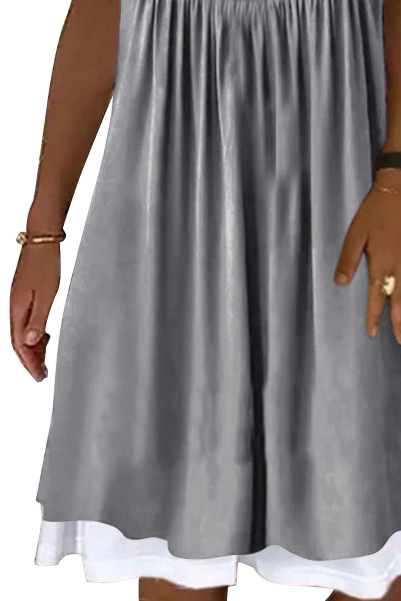 Ruffled Fake Two-piece Sleeveless Mini Dress