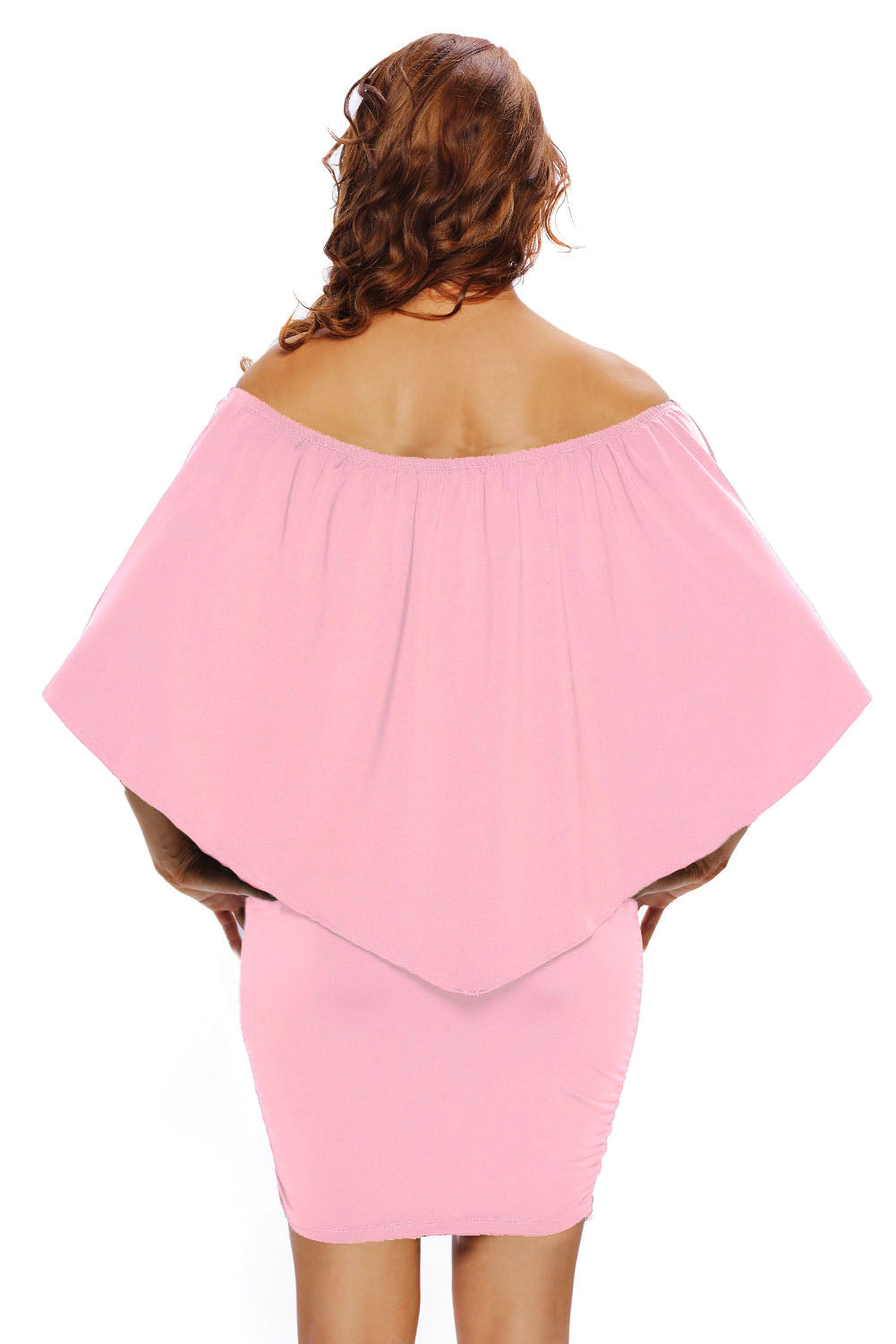 Multiple Dressing Layered Pink Mini Poncho Dress