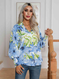 Floral Collared Neck Buttoned Shirt