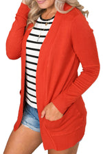 Knit Long Sleeve Cardigan Top with Pockets