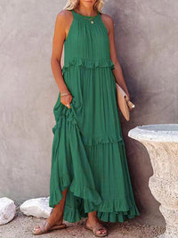 Women's Solid Color A-Line Sleeveless Long Dress