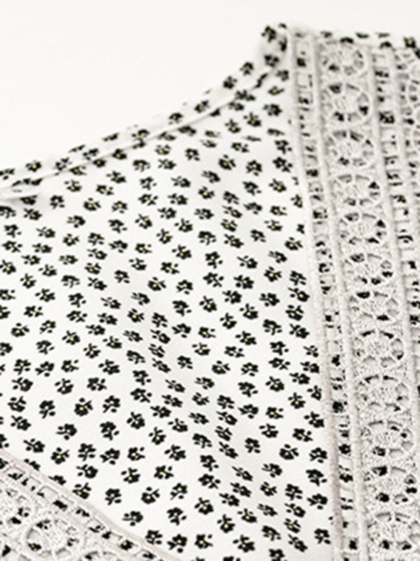 Floral Print Casual V-Neck Long-Sleeved Dress