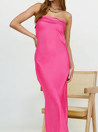 Women's strapless backless slim fit party dress