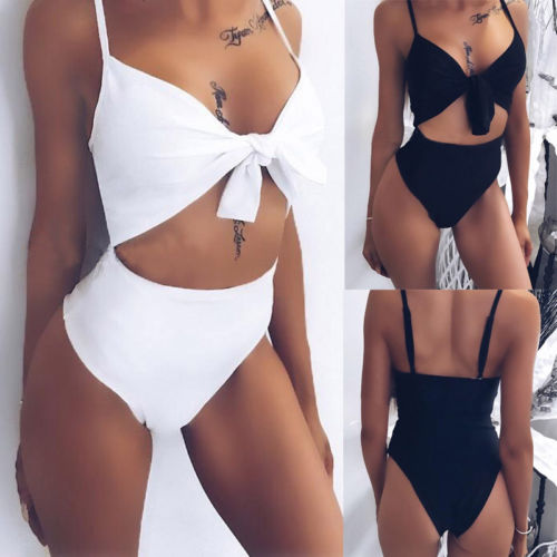 New Summer One Piece Sexy Women Swimsuit Bandage Push Up Monokini Swimsuit High Waist Bathing Suit Swimwear Bikini Set