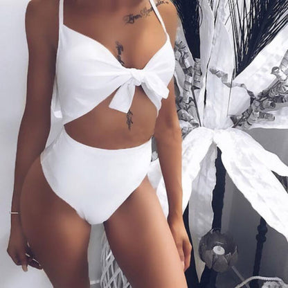 New Summer One Piece Sexy Women Swimsuit Bandage Push Up Monokini Swimsuit High Waist Bathing Suit Swimwear Bikini Set