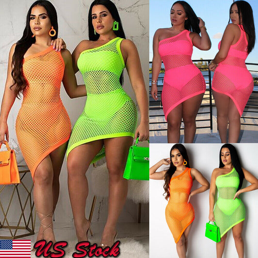 Women&#39;s Sheer Mesh Bikini Cover Up Swimwear Swimsuit Bathing  Summer Sundress Beach Dress Dress Club Party