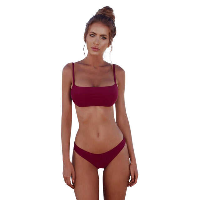 Swimwear Women Swimsuit 2021 Bikini Sexy Bandeau Bandage Bikini Set Push-up Brazilian Beachwear Swimsuit Top Ropa Mujer Biquini