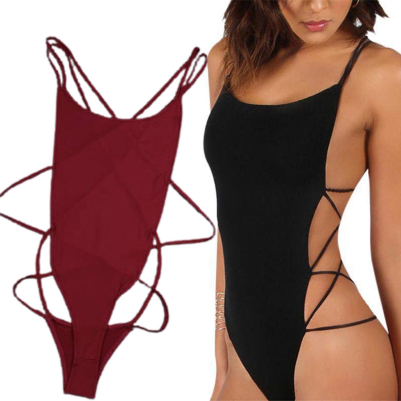 Y1QE Bikini Sling V-neck Bathing Suit Open Back 1 Piece Swimwear, Bikini Sling V-neck Bathing Suit for Women
