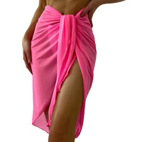 Women Sheer Wrap Knot Waist Cover Up Skirt Summer Beach Bikini Wraps Cover Ups For Swimwear Micro Bikini Women Swimsuits